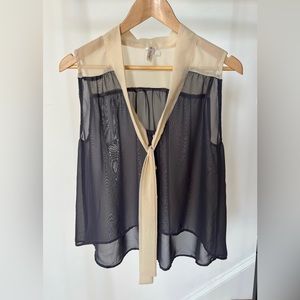 Sheer Sleeveless Button Up Top with Tie Detail from Nordstrom.
